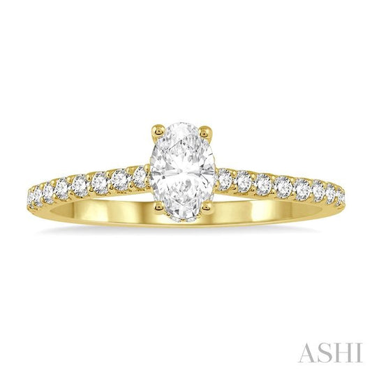 ASHI Oval Shape Diamond Engagement Ring 259J4PPFGYG-LE-OV