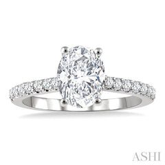 ASHI Oval Shape Semi-Mount Diamond Engagement Ring 259J5PPFGW-SM-OV-1.5