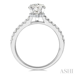 ASHI Oval Shape Semi-Mount Diamond Engagement Ring 259J5PPFGW-SM-OV-1.5