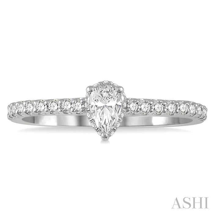 ASHI Pear Shape Semi-Mount Diamond Engagement Ring 259J6PPFHWG-SM-PR