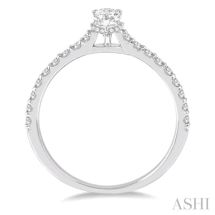 ASHI Pear Shape Semi-Mount Diamond Engagement Ring 259J6PPFHWG-SM-PR