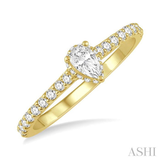 ASHI Pear Shape Semi-Mount Diamond Engagement Ring 259J7PPFHYG-SM-PR