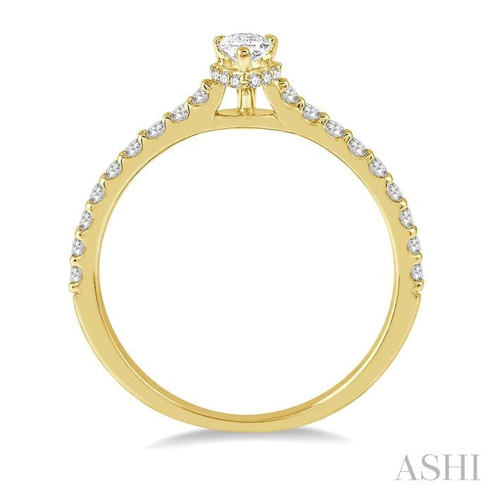 ASHI Pear Shape Semi-Mount Diamond Engagement Ring 259J7PPFHYG-SM-PR