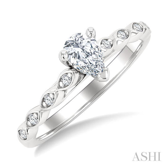 ASHI Pear Shape Diamond Engagement Ring 259M3PPFGWG-LE-PR