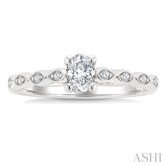ASHI Oval Shape Semi-Mount Diamond Engagement Ring 259M8PPFGWG-SM-OV
