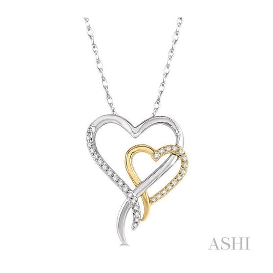 ASHI Double Heart Shape Diamond Fashion Pendant 94018PPTSPDWY