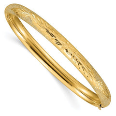 Quality Gold 14k 4/16 Oversized Laser Cut Hinged Bangle Bracelet LZ4-16O