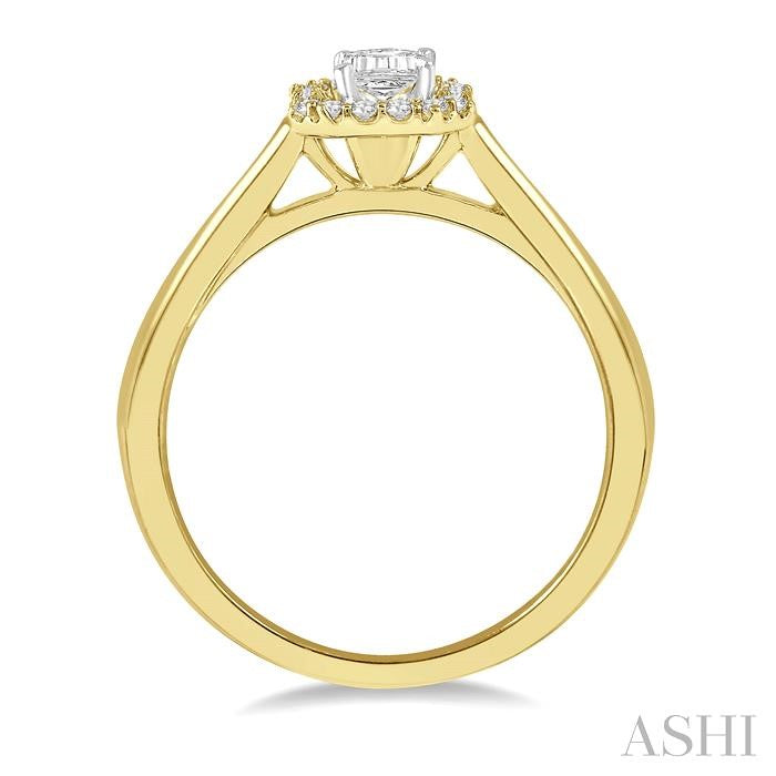 ASHI Emerald Shape Halo Diamond Engagement Ring 261L5PPFHYW-LE