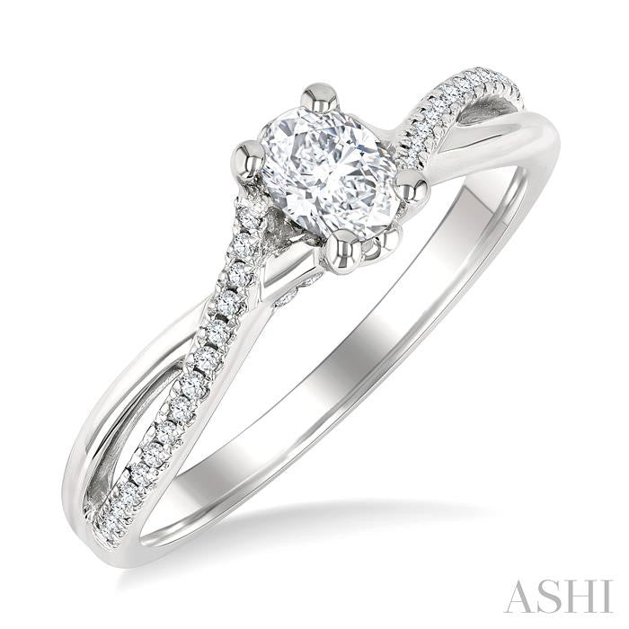 ASHI Oval Shape Diamond Engagement Ring 262M3PPFGWG-LE-OV