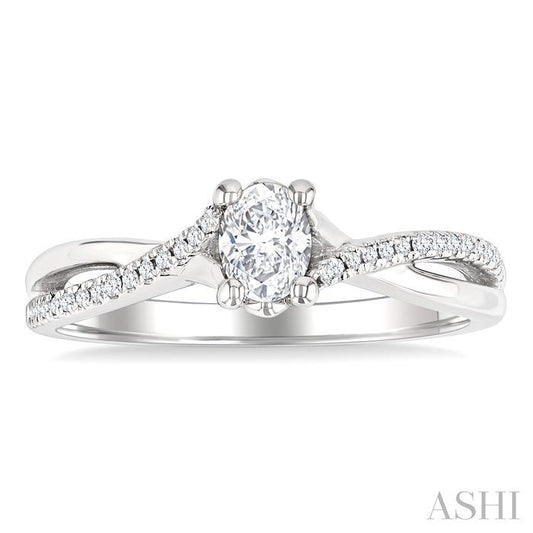 ASHI Oval Shape Diamond Engagement Ring 262M3PPFGWG-LE-OV