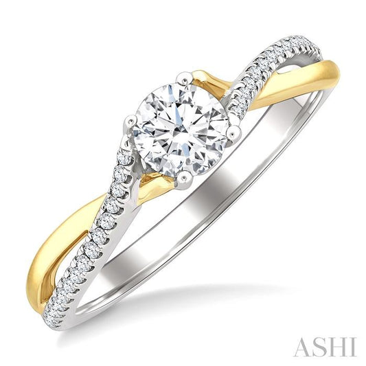 ASHI Round Shape Semi-Mount Diamond Engagement Ring 262M8PPFGWY-SM-RD