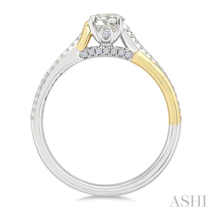 ASHI Round Shape Semi-Mount Diamond Engagement Ring 262M8PPFGWY-SM-RD