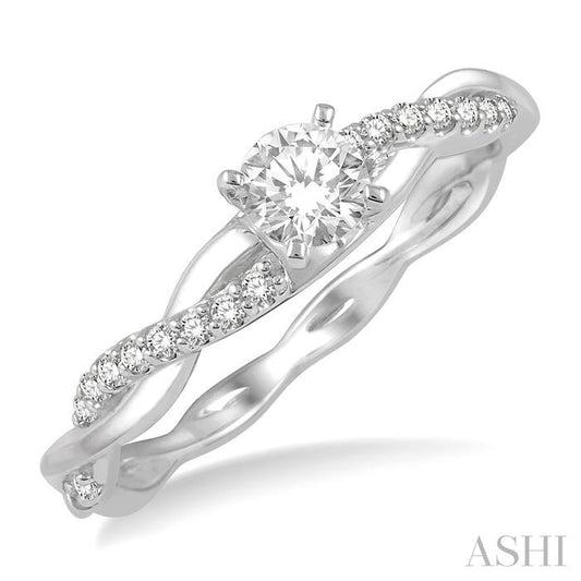 ASHI Round Shape Diamond Engagement Ring 263J5PPFGWG-LE
