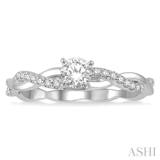 ASHI Round Shape Diamond Engagement Ring 263J5PPFGWG-LE