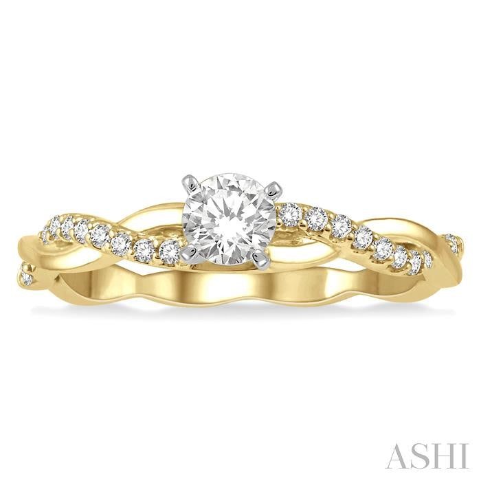 ASHI Round Shape Diamond Engagement Ring 263J5PPFGYW-LE