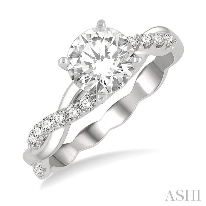 ASHI Round Shape Semi-Mount Diamond Engagement Ring 263J7PPFGWG-SM