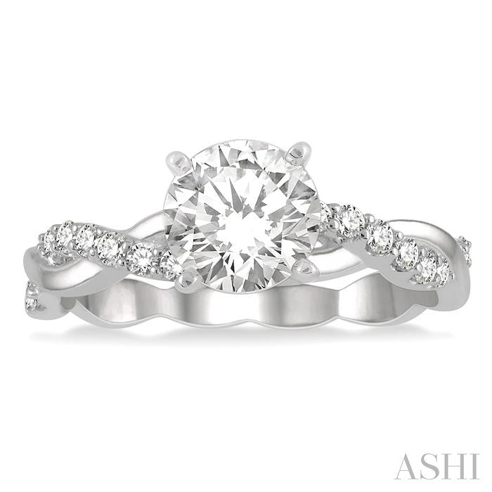 ASHI Round Shape Semi-Mount Diamond Engagement Ring 263J7PPFGWG-SM