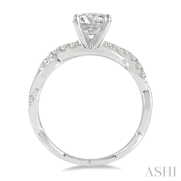 ASHI Round Shape Semi-Mount Diamond Engagement Ring 263J7PPFGWG-SM
