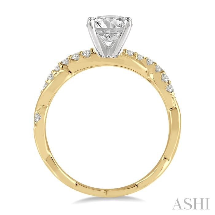 ASHI Round Shape Semi-Mount Diamond Engagement Ring 263J7PPFGYW-SM