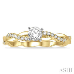 ASHI Round Shape Semi-Mount Diamond Engagement Ring 263J8PPFGYW-SM