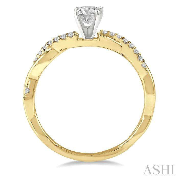 ASHI Round Shape Semi-Mount Diamond Engagement Ring 263J8PPFGYW-SM