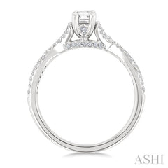 ASHI Emerald Shape Diamond Engagement Ring 263M3PPFGWG-LE-OC