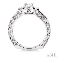 ASHI Princess Shape Past Present & Future Diamond Engagement Ring 26423PPFHWG-LE