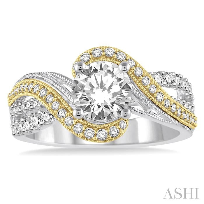 ASHI Round Shape Semi-Mount Diamond Engagement Ring 268A3PPFVWY-SM-RD
