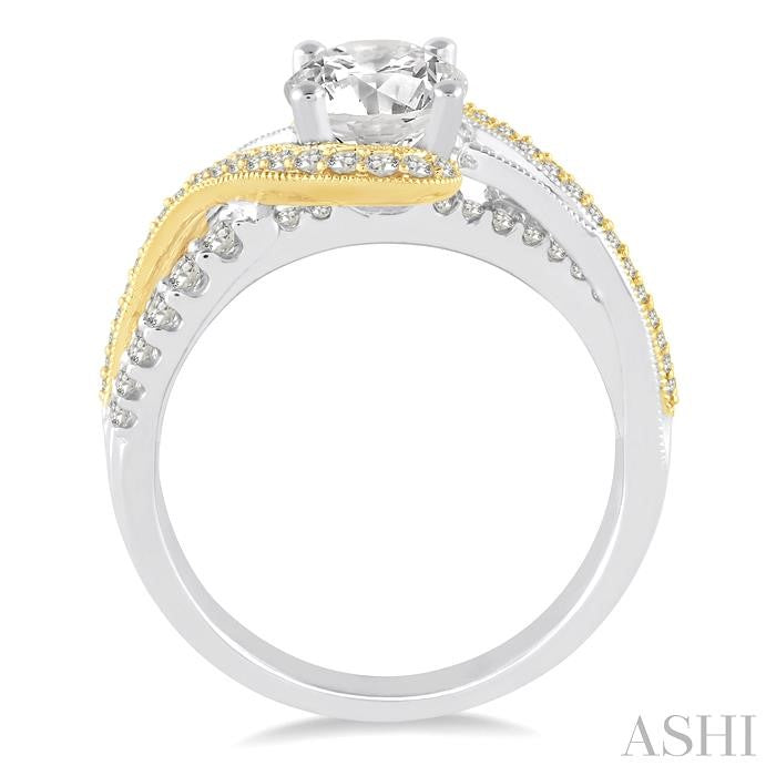 ASHI Round Shape Semi-Mount Diamond Engagement Ring 268A3PPFVWY-SM-RD