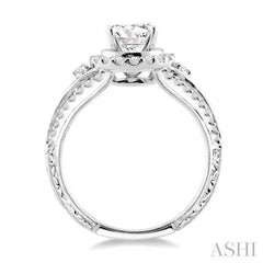 ASHI Round Shape Halo Diamond Engagement Ring 26931PPFVWG-LE