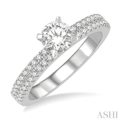 ASHI Round Shape Semi-Mount Diamond Engagement Ring 269L5PPFHWG-SM