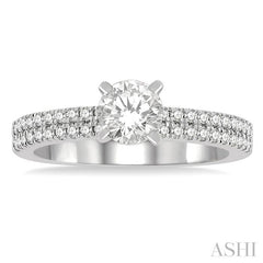 ASHI Round Shape Semi-Mount Diamond Engagement Ring 269L5PPFHWG-SM