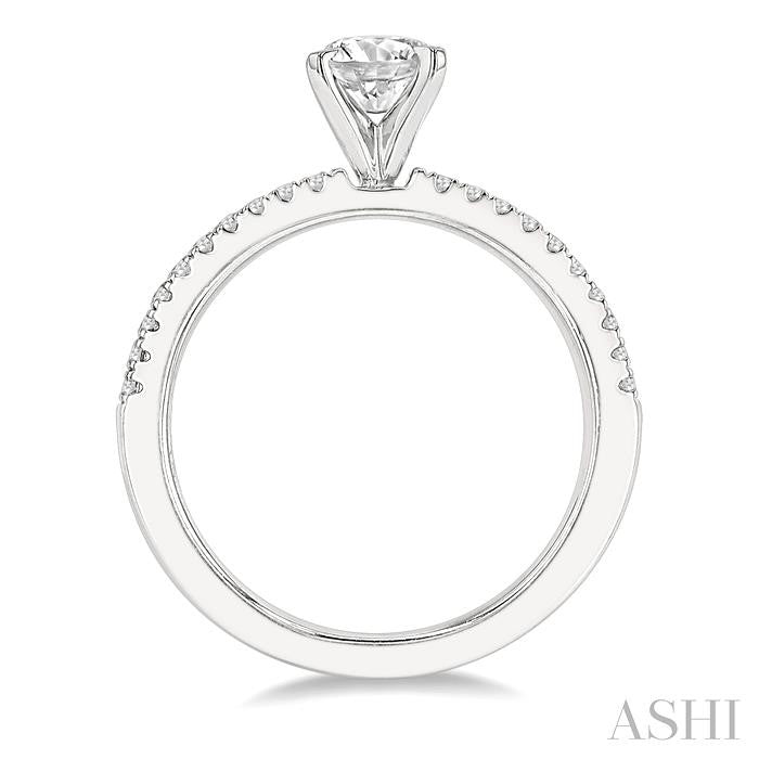 ASHI Round Shape Semi-Mount Diamond Engagement Ring 269L5PPFHWG-SM