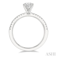 ASHI Round Shape Semi-Mount Diamond Engagement Ring 269L5PPFHWG-SM