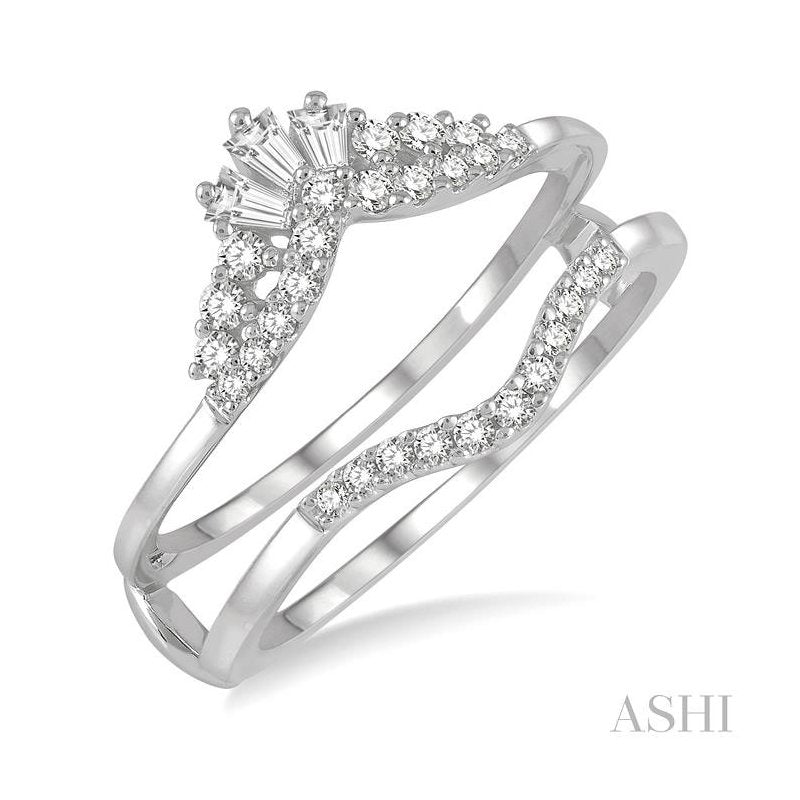 ASHI Chevron Baguette Diamond Insert Ring 29725PPFHWG