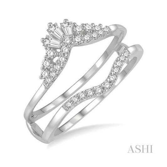 ASHI Chevron Baguette Diamond Insert Ring 29725PPFHWG
