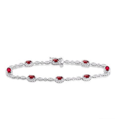 Parkplace Jewelers Oval Shape Gemstone & Halo Diamond Bracelet 76859PPFSRBWG