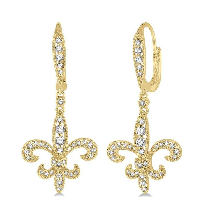 Parkplace Jewelers Fleur De Lis Diamond Earrings 96193PPFVERYG