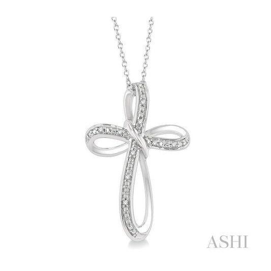 ASHI Silver Cross Diamond Pendant 84149PPSSSLPD