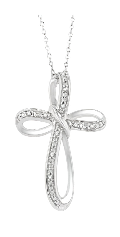 Parkplace Jewelers Silver Cross Diamond Pendant 84149PPSSSLPD