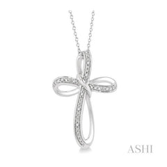 ASHI Silver Cross Diamond Pendant 84149PPSSSLPD