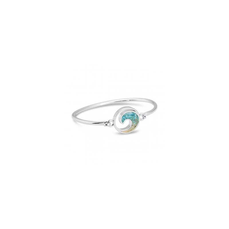 Ocean City Sand and Turquoise Gradient Wave Bangle