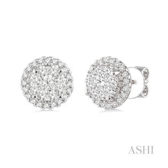 ASHI Round Shape Halo Lovebright Essential Diamond Earrings 94911PPFVERWG