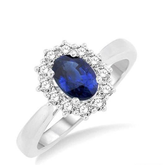 Parkplace Jewelers Oval Shape Gemstone & Halo Diamond Ring 40625PPFVSPWG