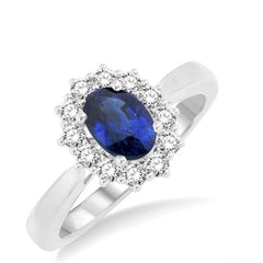 Parkplace Jewelers Oval Shape Gemstone & Halo Diamond Ring 40625PPFVSPWG