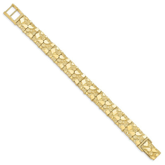 Quality Gold 10k 12.0mm NUGGET Bracelet 10N12