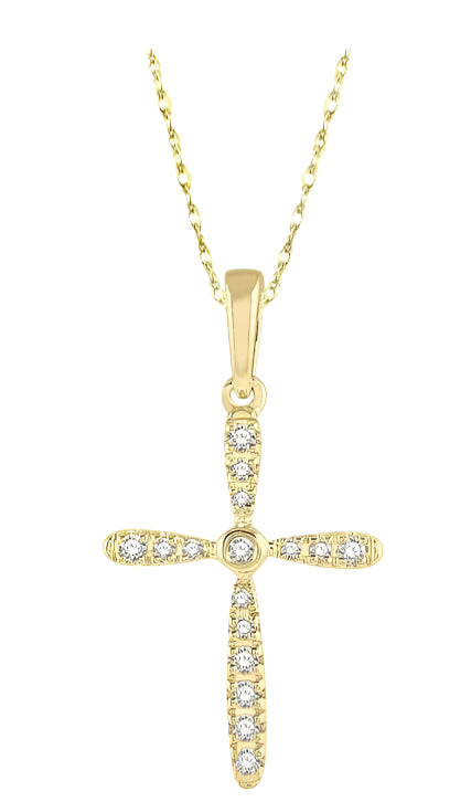 Parkplace Jewelers Cross Petite Diamond Pendant 954A8PPTSPDYG