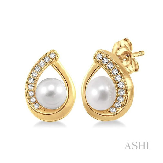 ASHI Pearl & Diamond Fashion Earrings 56668PPTXERYG