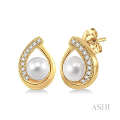 ASHI Pearl & Diamond Fashion Earrings 56668PPTXERYG