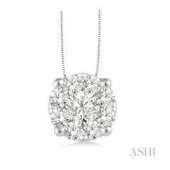 ASHI Round Shape Lovebright Essential Diamond Solitaire Pendant 91752PPFVPDWG